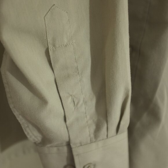 Platinum mode grey green solid dress shirt size XL cotton blend - Picture 5 of 7